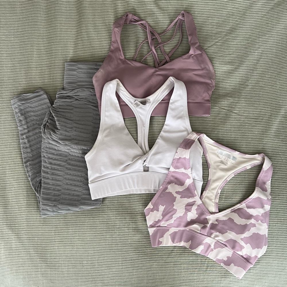 Forever 21 bundle leggings & sports bras XS